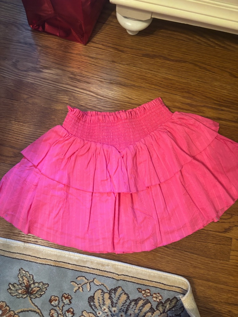 Katie J NYC pink ruffle skirt